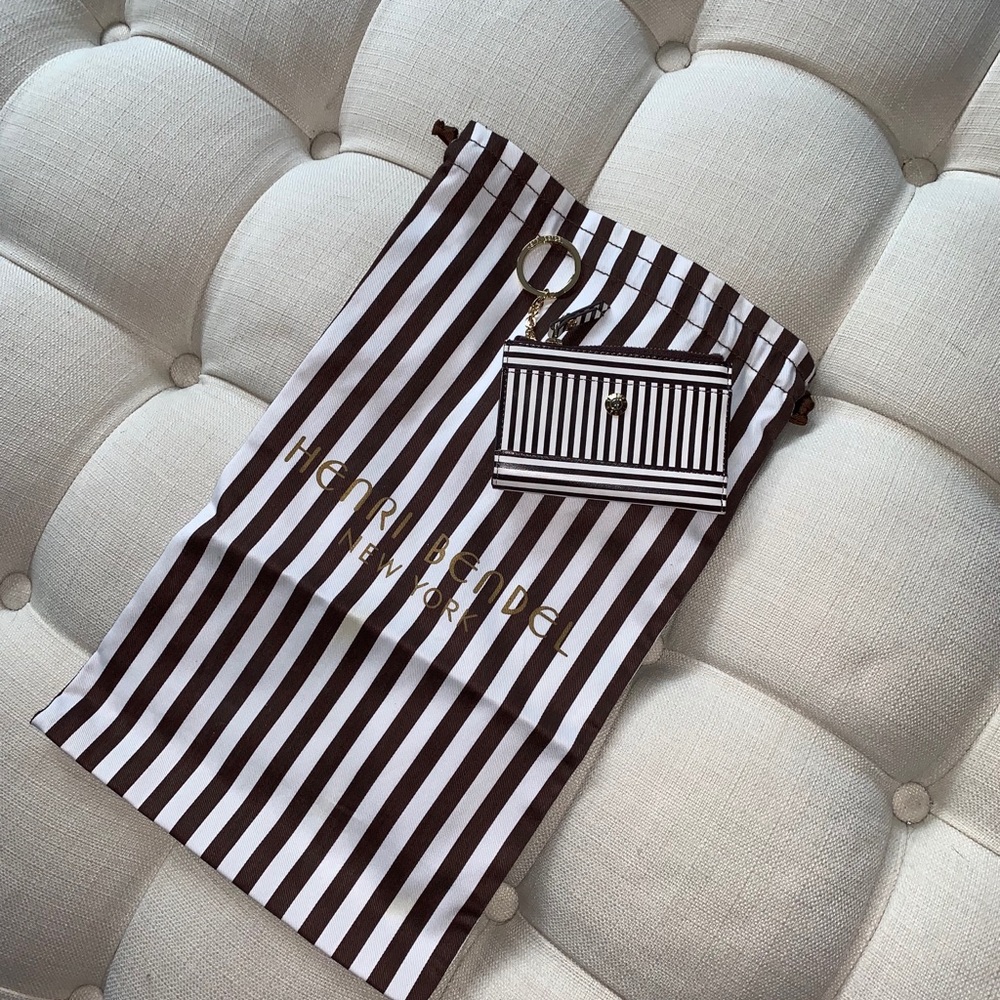 Henri Bendel Black and White Striped Wallet